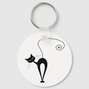 Black Whimsy Kitty 3 Schlüsselanhänger