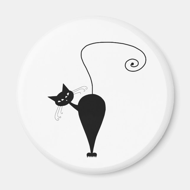 Black Whimsy Kitty 5 Magnet (Vorne)