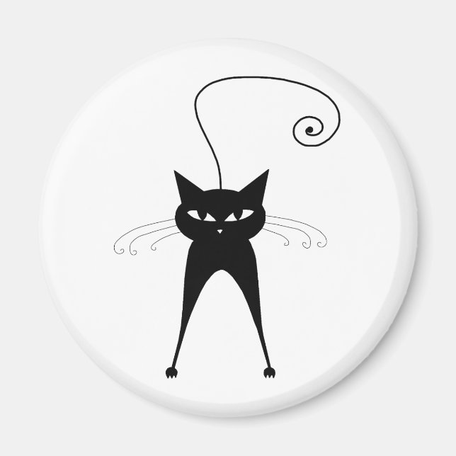 Black Whimsy Kitty 6 Magnet (Vorne)