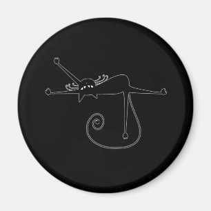 Black Whimsy Kitty 7 Magnet