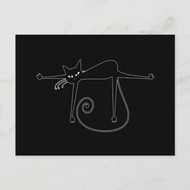 Black Whimsy Kitty 8 Postkarte (Vorderseite)