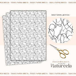 Black White Abstract Hearts Collage Tissue Paper Seidenpapier