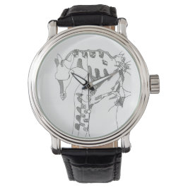 Black & white abstract stick  tapestries wood wall armbanduhr