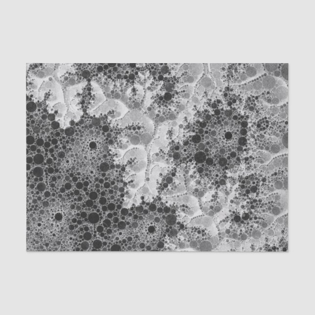 Black&White abstraktes Blasen-Muster Seidenpapier (Vorderseite)