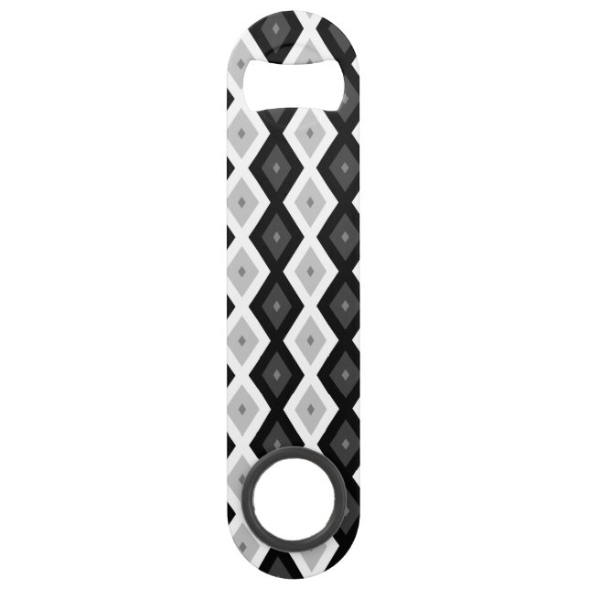 Black, white and grey diamond pattern speed flaschenöffner (Vorderseite)