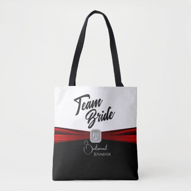  Black, White and Red Team Bride Tasche (Vorderseite)