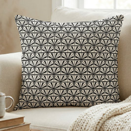 Black White Art Deco Geometric Pattern Kissen