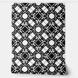 Black White Art Deco Interlaced Pattern Tapete