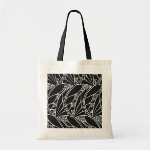 Black & White Art Nouveau - Budget Totbeutel Tragetasche