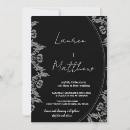 Black White Art Wedding Invitations