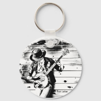 Black & White Banjo Man - Schlüsselring Schlüsselanhänger