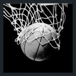 Black & White Basketball Perfekte Art Poster<br><div class="desc">Ich Liebe dieses Spiel. Beliebte Sportarten - Basketball Game Ball Image.</div>