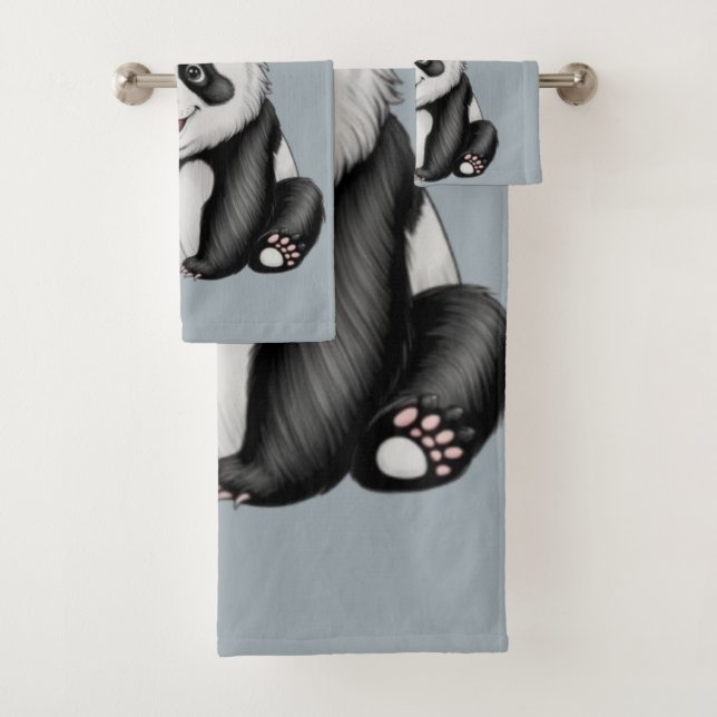 Black & White Beauty Panda Träume Badhandtuch Set (Insitu)