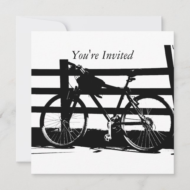 ©Black & White Bike at Sea Invitation personnalisé (Devant)
