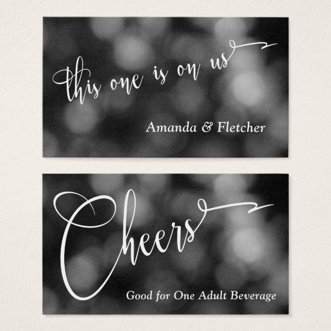 Black & White Bokeh Light Typografy Drinks (Vorne & Hinten)