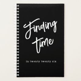 Black & White Bold Script Personalized Name  Planer