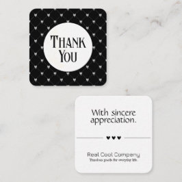 Black & White Bow Monogram Thank You Card Begleitkarte