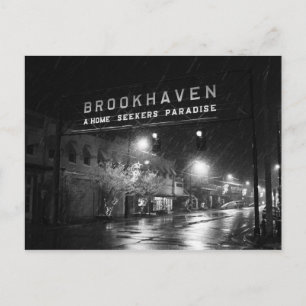 Black & White Brookhaven, Mississippi Stadtzeichen Postkarte