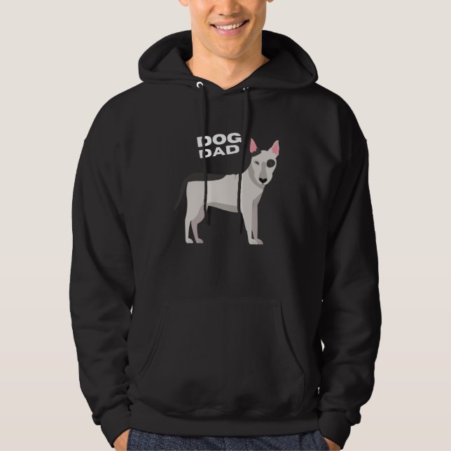 Black & White Bull Terrier Dog Dad Hoodie (Vorderseite)