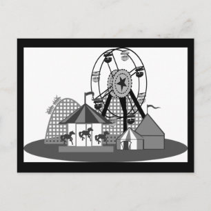 Black & White Carnival Thema Party Postkarte