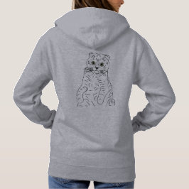 Black@White Cat Erholung für Frau grau Hoodie