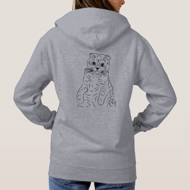 Black@White Cat Erholung für Frau grau Hoodie (Rückseite)