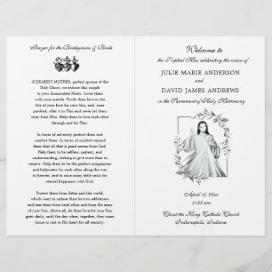 Black & White Catholic Mass Wedding Programme