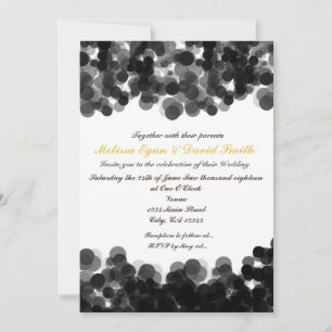 Black & White Caviar Confetti Einladung zur Hochze