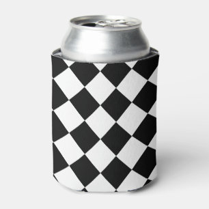 Black White Chec Can Cooler Sport Flag Dosenkühler
