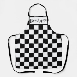 Black & White Checkerboard Schürze