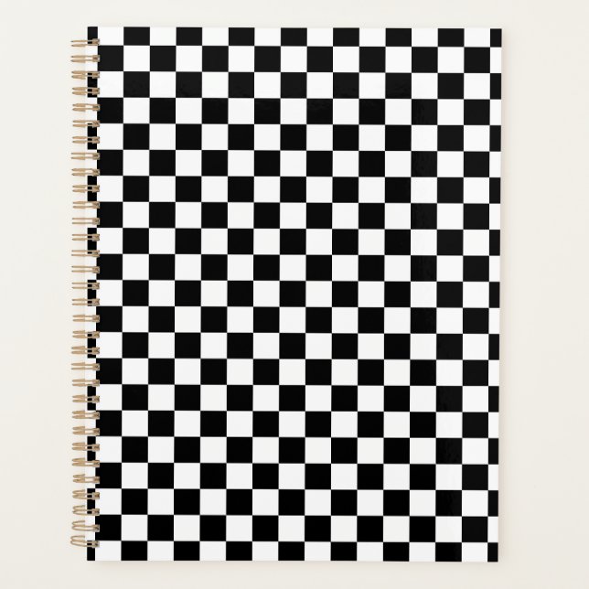 Black White Checkered Checkerboard (Devant)