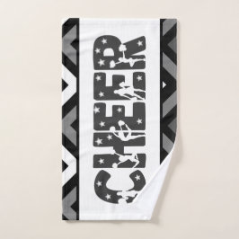 Black & White Cheer Star Cheering Girl-Silhouette Handtuch