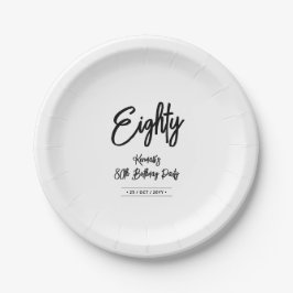 Black & White | Chic Eighty 80th Birthday Party Pappteller
