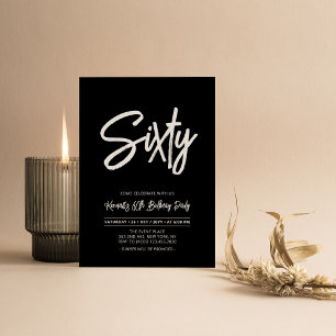 Black & White   Chic Soixante 60e Invitation Anniv