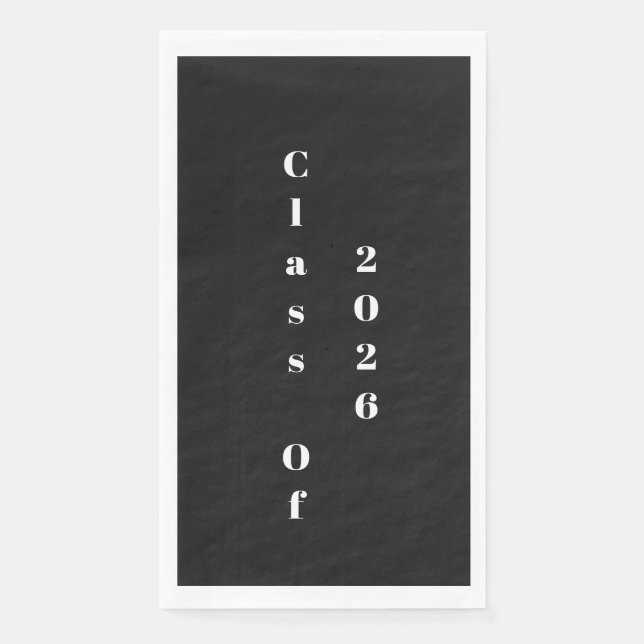  Black White Class Of 2026 Graduation Party Serviette (Vorderseite)