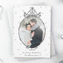 Black & White Classic Christmas 2 Photo Feiertagskarte