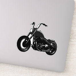 Black White Classic Cruiser Motorcycle Vector Art Aufkleber