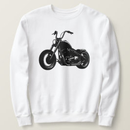 Black White Classic Cruiser Motorcycle Vector Art Sweatshirt