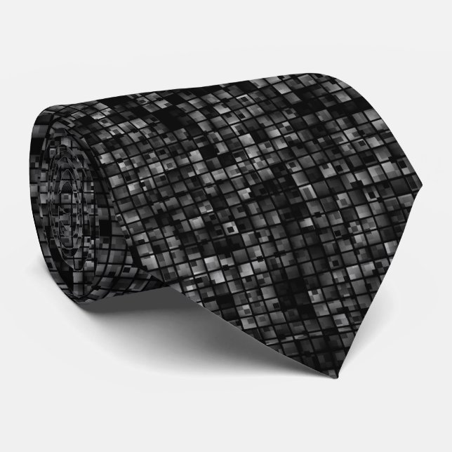 Black White Classic Disco Pattern Krawatte (Gerollt)
