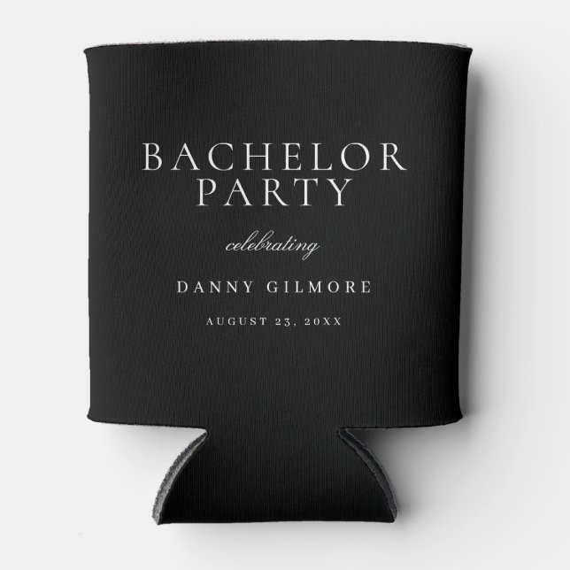 Black & White Classic Mens Bachelor Party Geschenk Dosenkühler (Vorderseite)