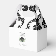 Black & White Damask Wedding Willkommensbox