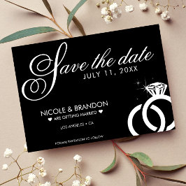 Black & White Diamond Ring Wedding Save The Date