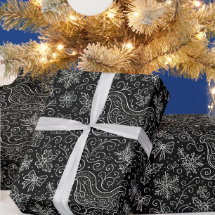 Black & White Doodle Geschenkpapier