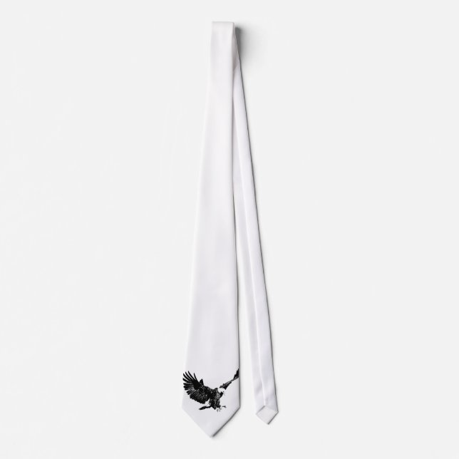 Black & White Eagle Neck Tie Krawatte (Vorderseite)