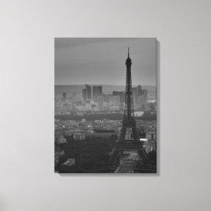 Black & White Eiffel Tower Paris City Panorama Leinwanddruck