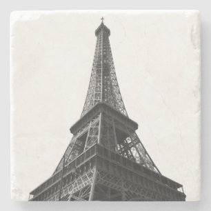 Black & White Eiffel Tower Paris Europa Reisen Steinuntersetzer