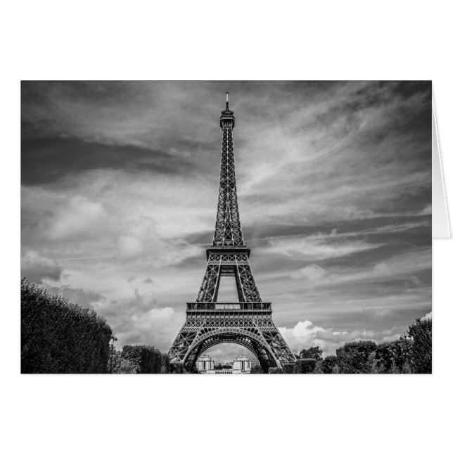 Black & White Eiffel Tower Paris Frankreich (Vorderseite (Horizontal))