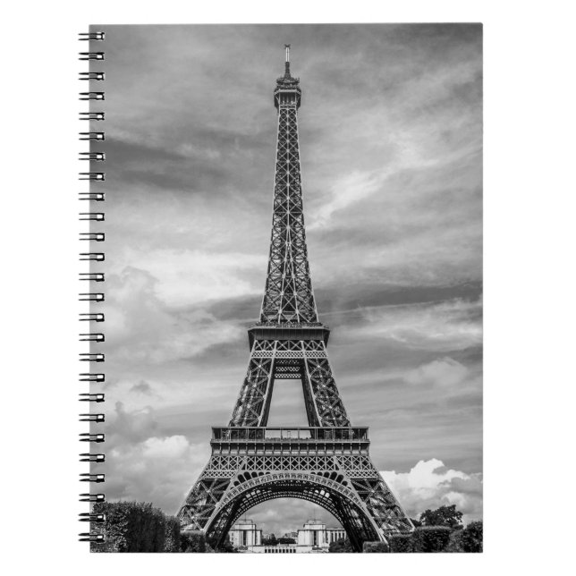 Black & White Eiffel Tower Paris Frankreich Notizblock (Vorderseite)