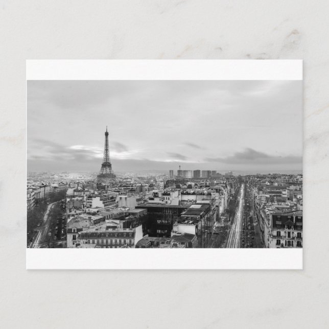 Black&White: Eiffel Tower, Paris, Frankreich Postkarte (Vorderseite)