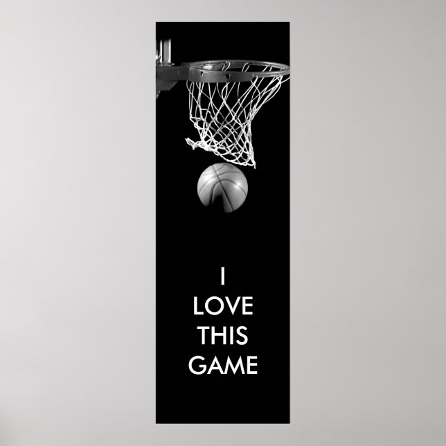 Black & White Einzigartiges Basketball Art Poster (Vorne)
